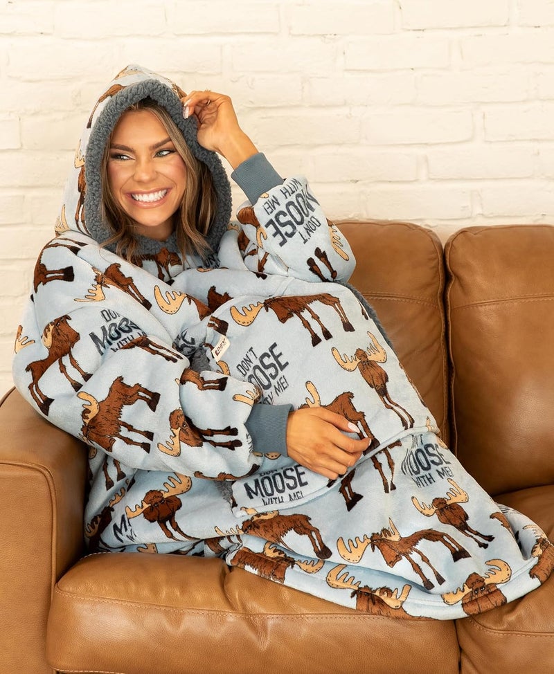Lazy One LazyOne Oversized Blanket Hoodie, Oversized Hoodies for Women and Men, One Size Fits All Wearable Blankets - Image 2